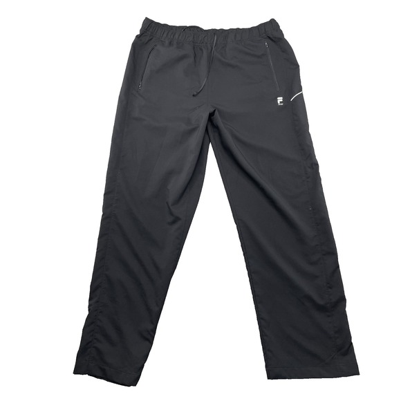 Fila Track‎ Jogger Pants Men's Large Black Training Athleisure Windbreaker 90's - Picture 1 of 13